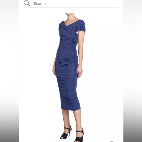 Giorgio Armani Ruched Jersey Midi-Dres - blue - Picture 5 of 7